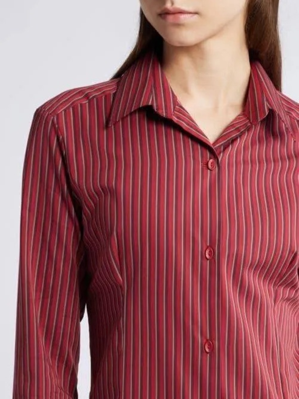 Faithfull The Brand Women's En Vau Stripe Long Sleeve Cotton Blend Shirtdress - Picture 5 of 8